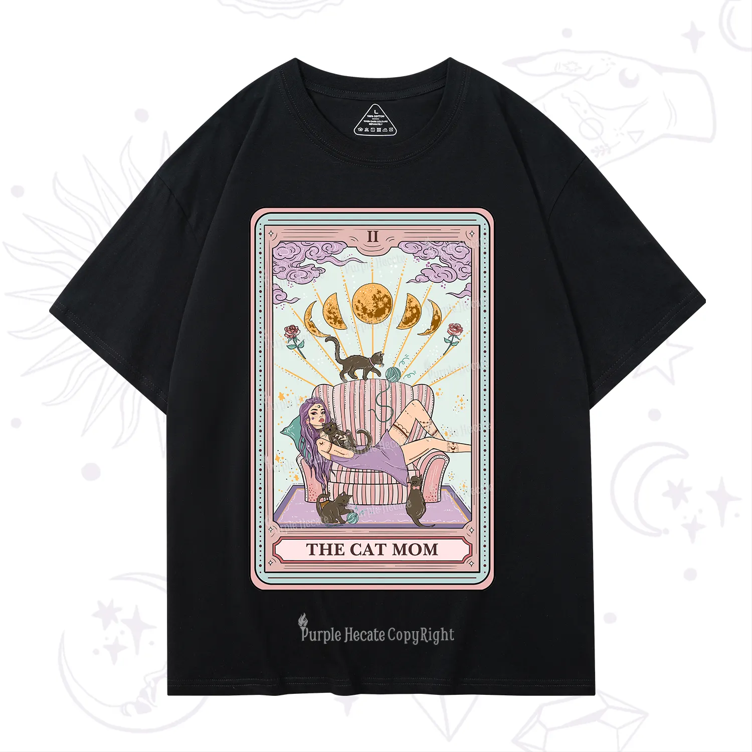 Purplehecate The Cat Mom Tarot T-Shirt