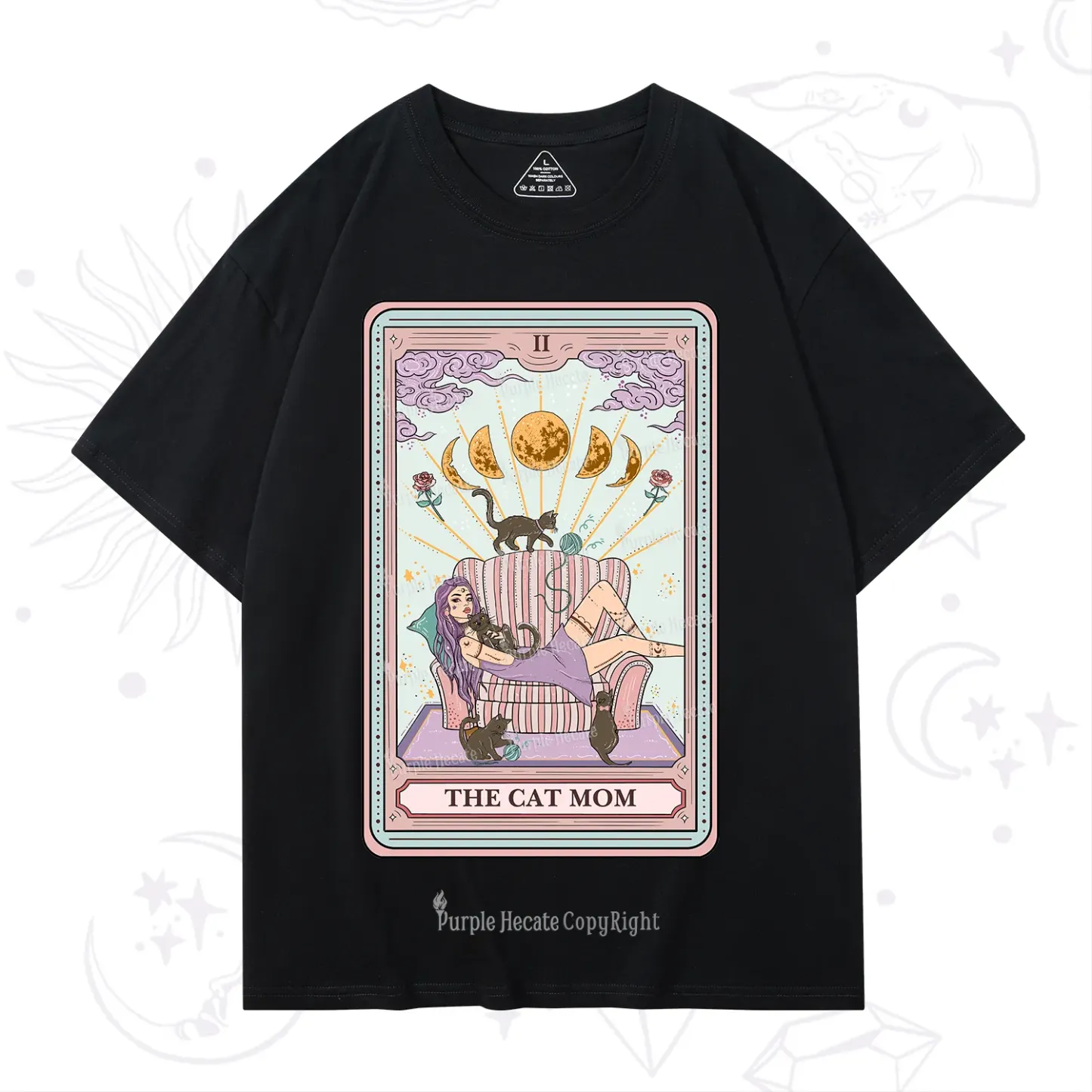 Purplehecate The Cat Mom Tarot T-Shirt