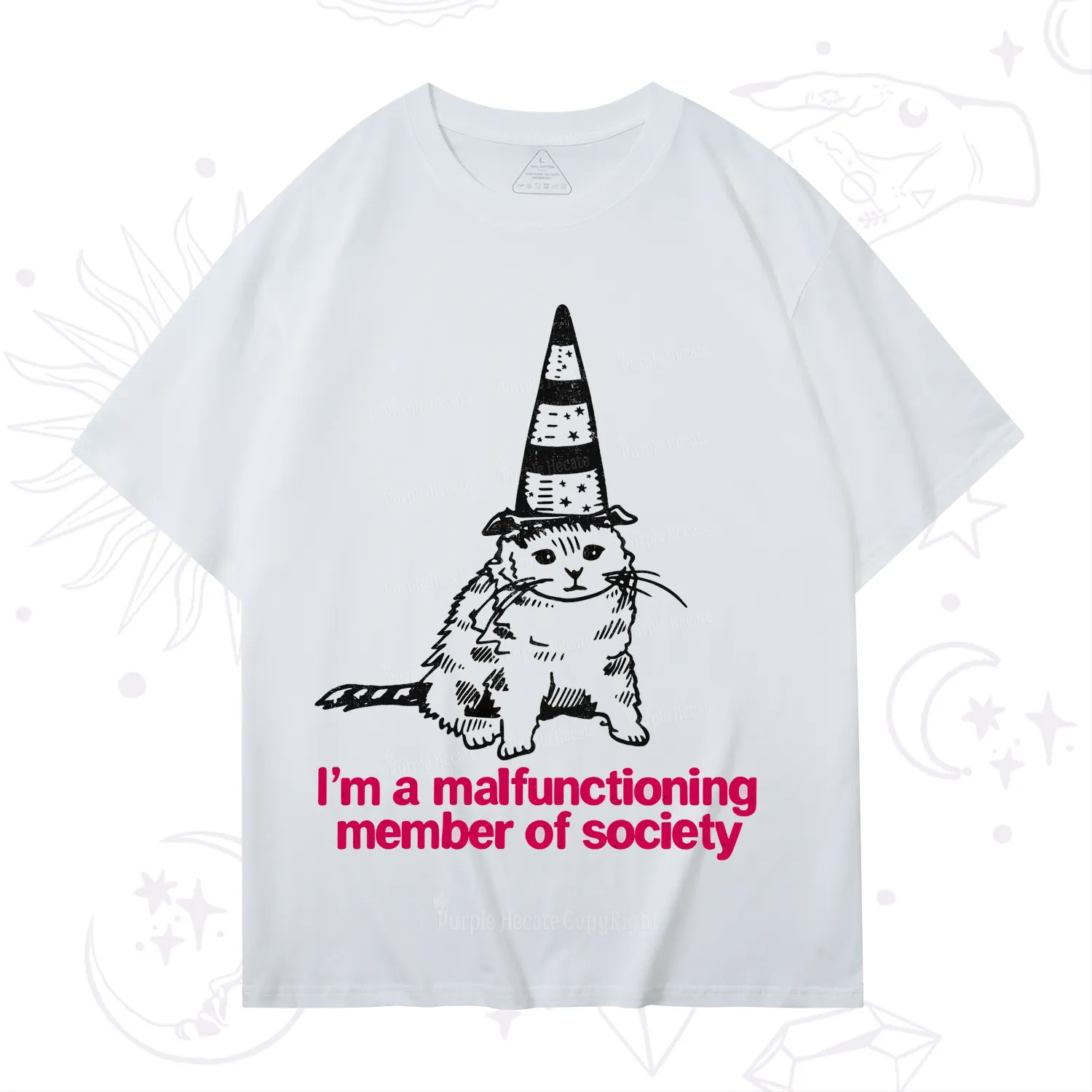 Purplehecate Social Anxiety Cat T-Shirt