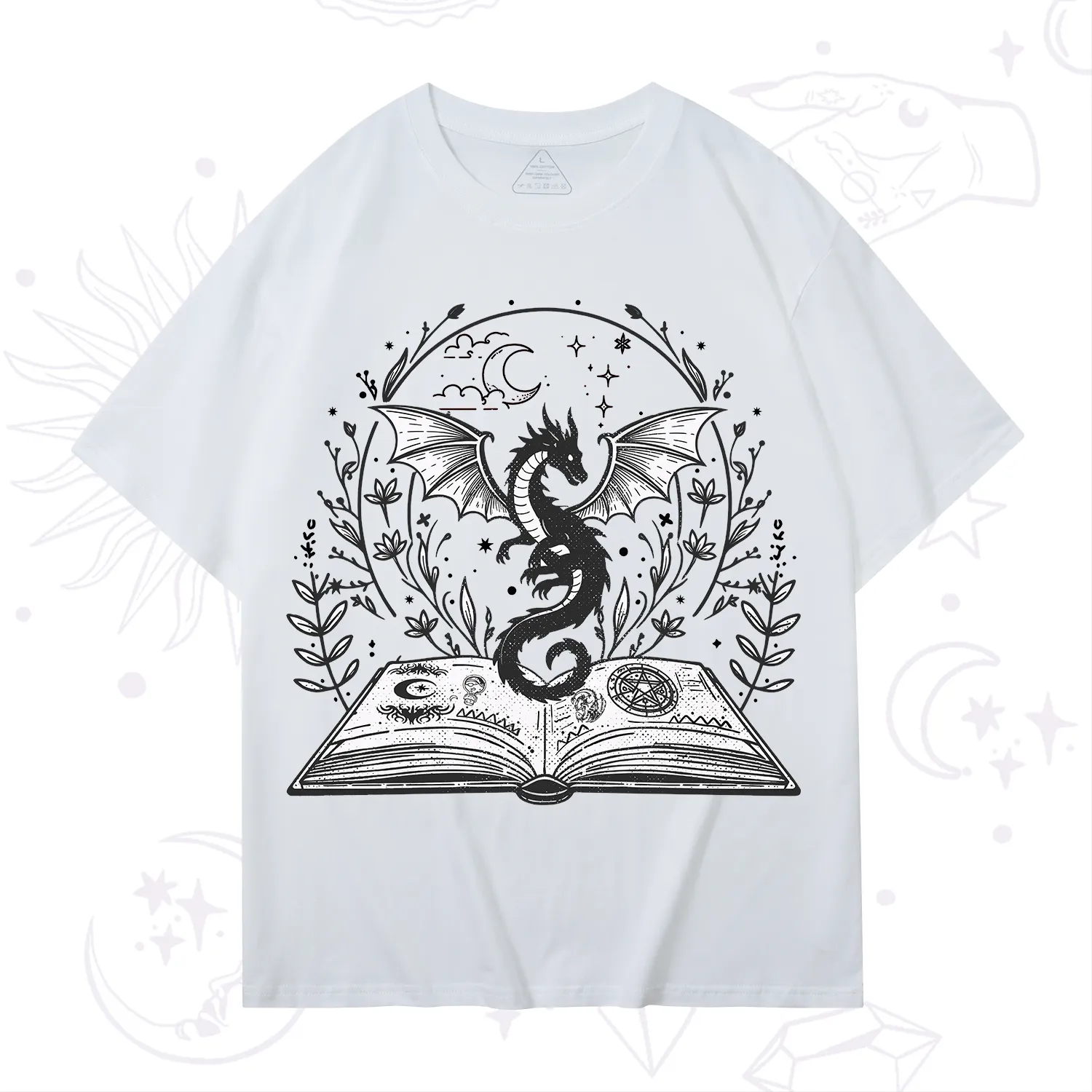 Purplehecate Magical Book Dragon Fantasy T-Shirt