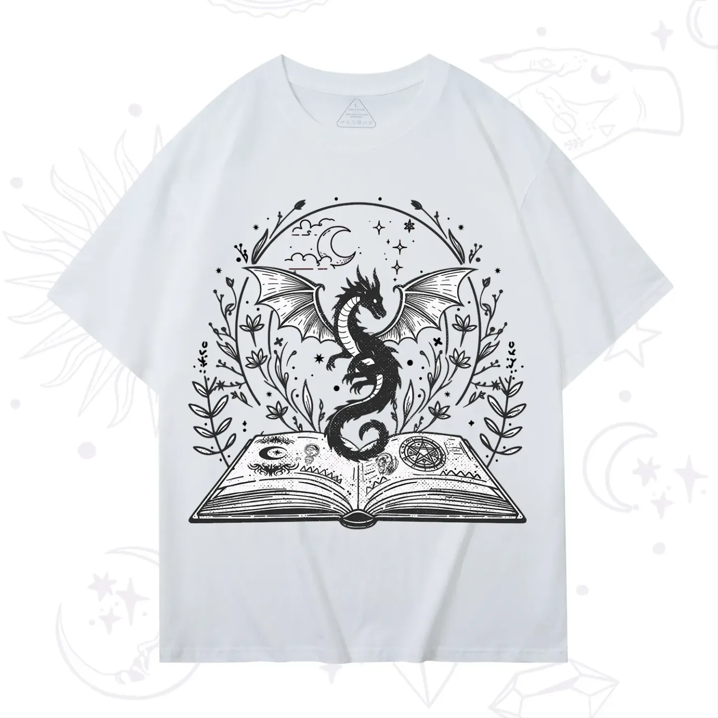 Purplehecate Magical Book Dragon Fantasy T-Shirt