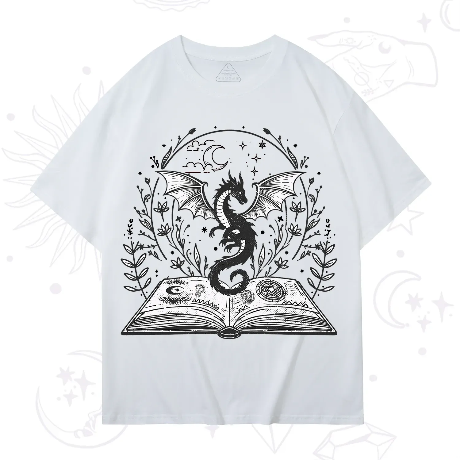 Purplehecate Magical Book Dragon Fantasy T-Shirt