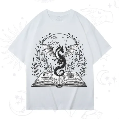 Purplehecate Magical Book Dragon Fantasy T-Shirt
