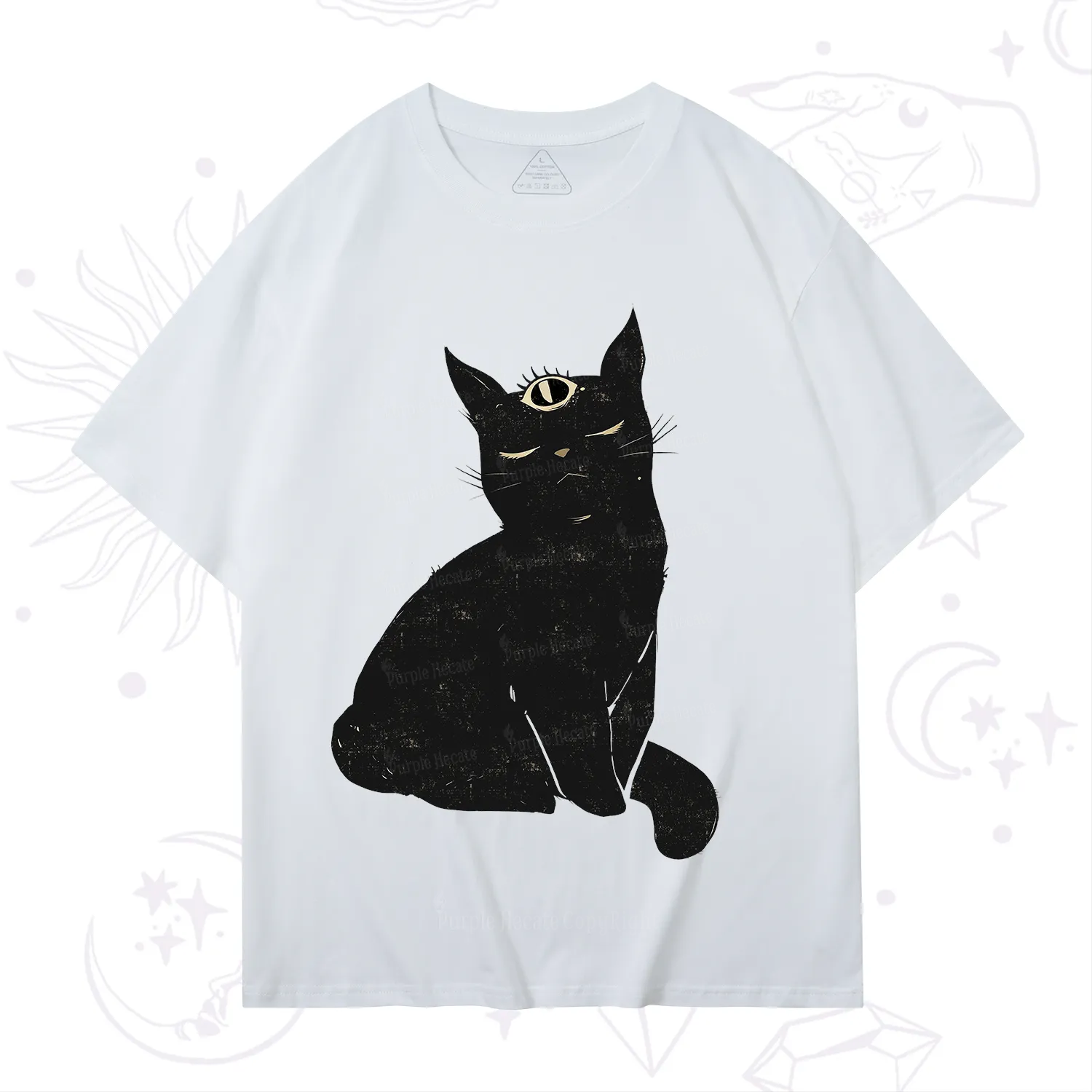 Purplehecate Third Eye Black Cat T-Shirt