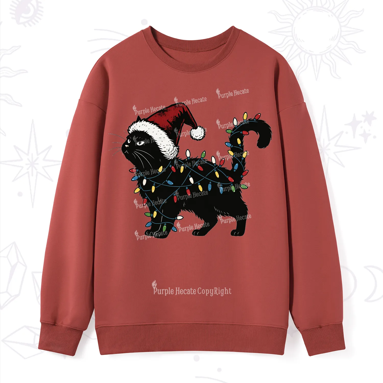 Purplehecate Cute Cat Christmas Sweatshirt