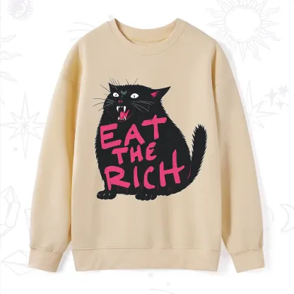 Purplehecate Eat The Rich Cat Sweatshirt
