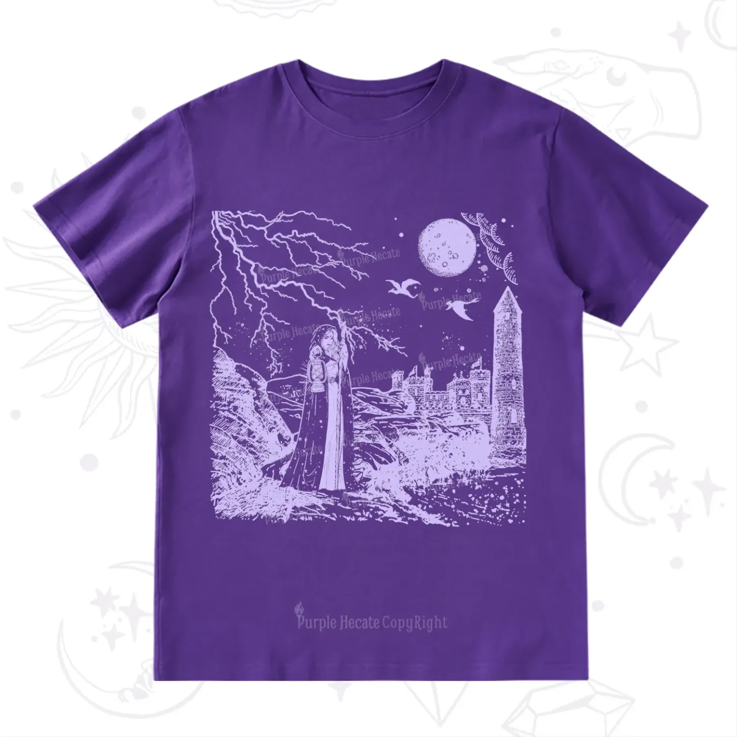 Purplehecate Black Moon Witch Spell Casting T-Shirt