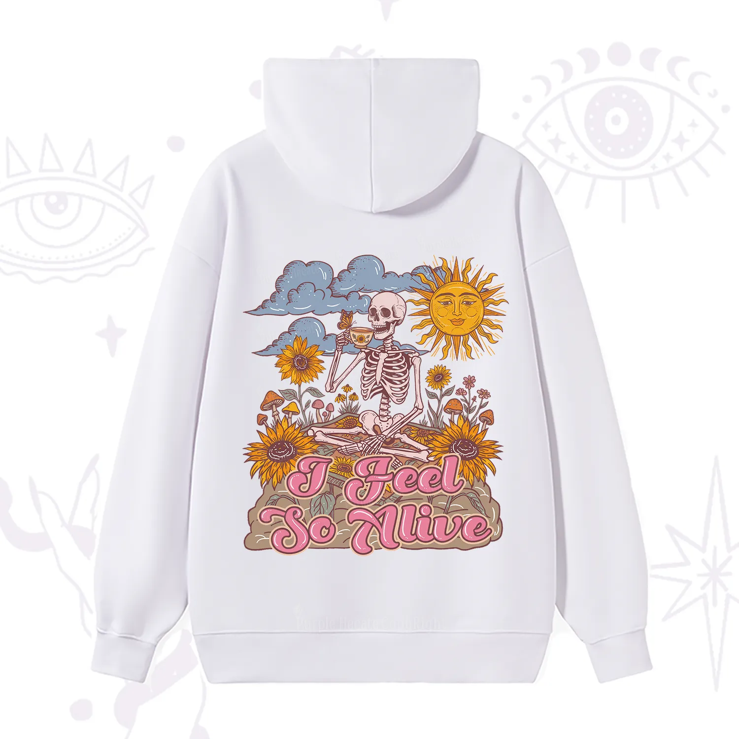 Purplehecate I feel So Alive Dancing Sarcastic Skeleton Hoodie