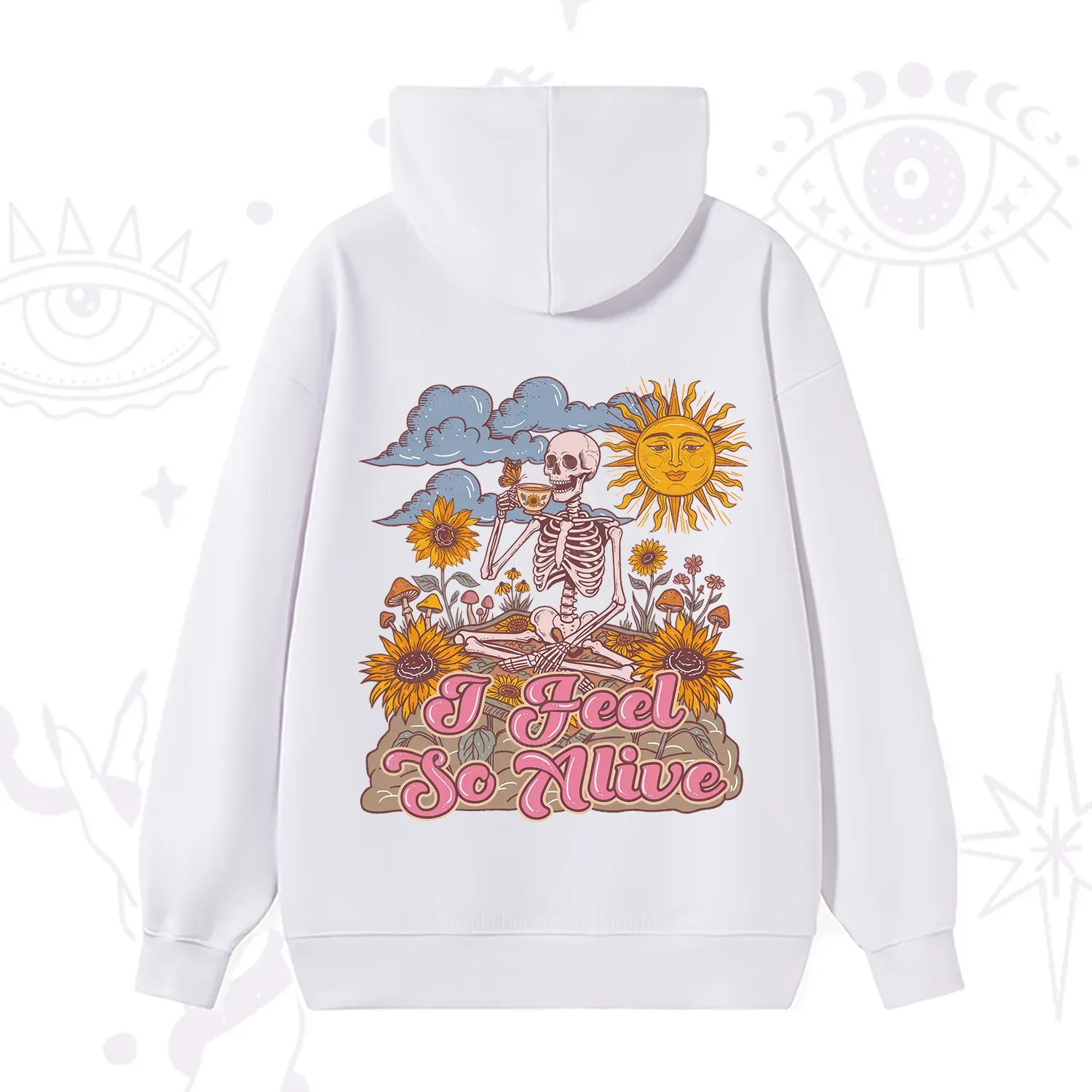 Purplehecate I feel So Alive Dancing Sarcastic Skeleton Hoodie