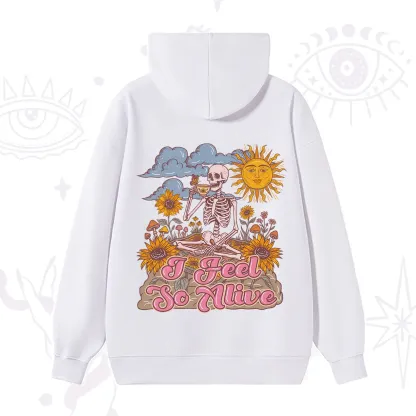 Purplehecate I feel So Alive Dancing Sarcastic Skeleton Hoodie