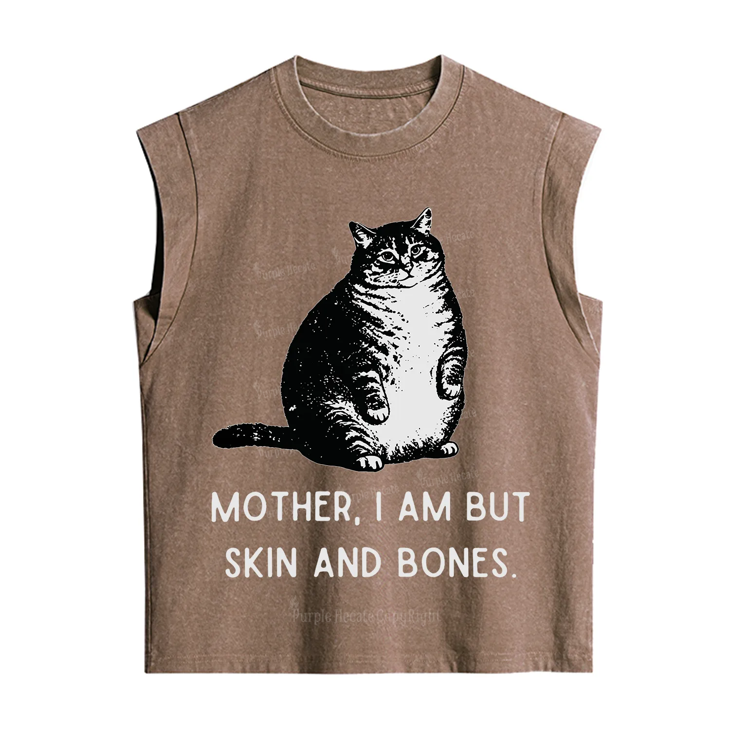 Purplehecate Cat Mother I Am But Skin And Bones Vintage Washed Tank
