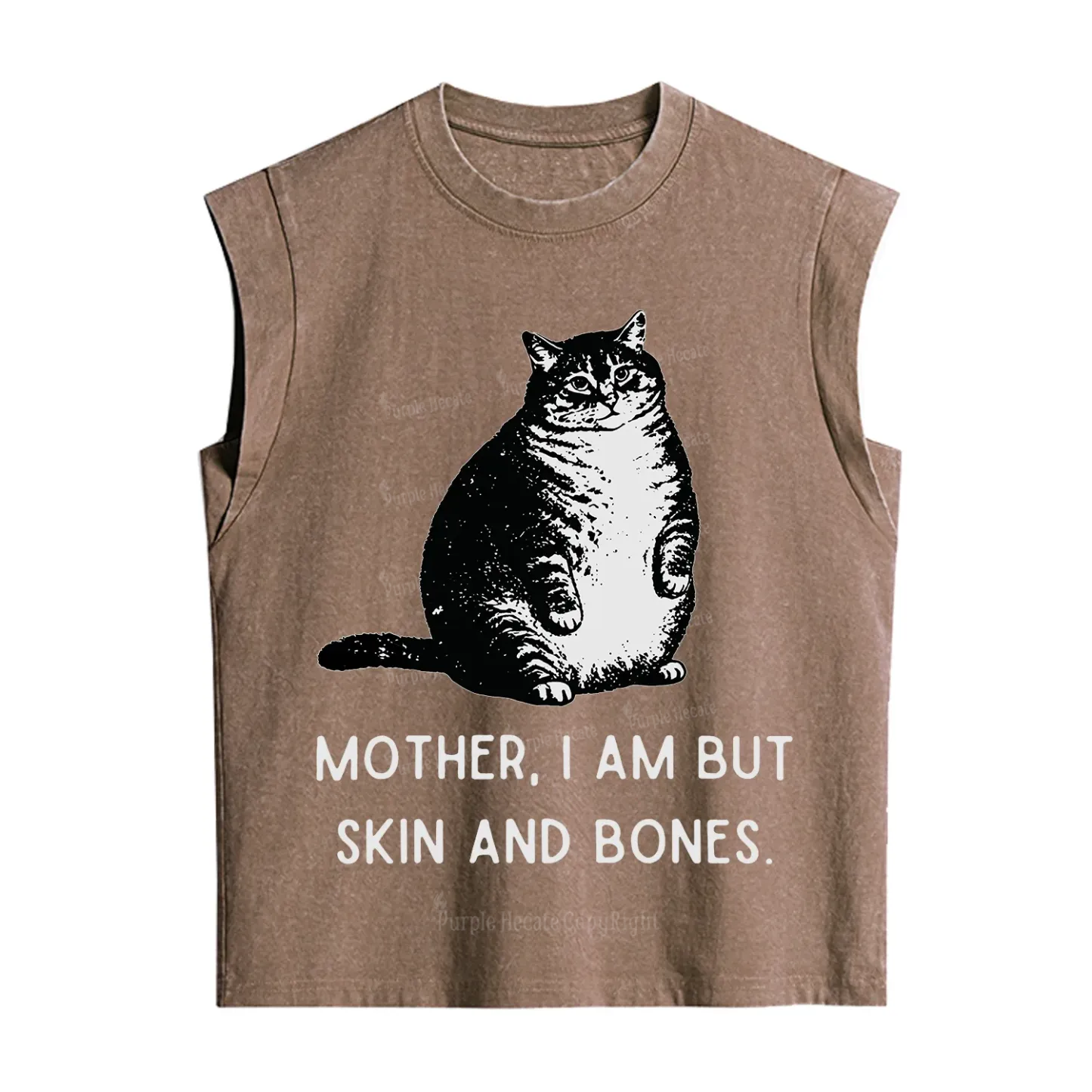 Purplehecate Cat Mother I Am But Skin And Bones Vintage Washed Tank