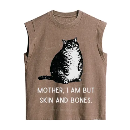 Purplehecate Cat Mother I Am But Skin And Bones Vintage Washed Tank