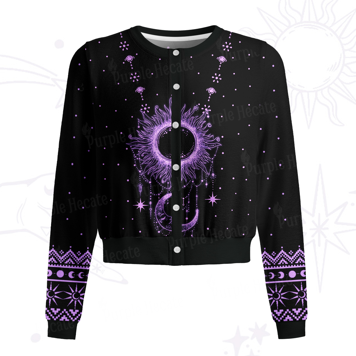 Purplehecate Radiance Of Sun And Moon Knit Cardigan