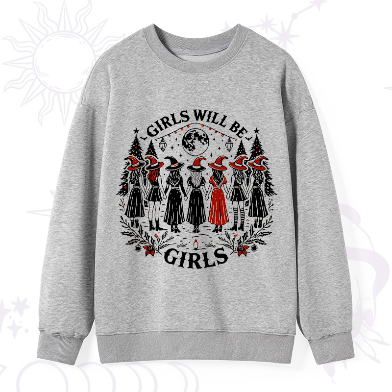 Purplehecate Christmas Girls Will Be Girls Witch Sweatshirt