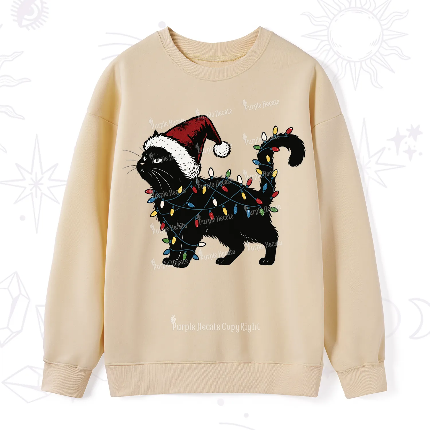 Purplehecate Cute Cat Christmas Sweatshirt