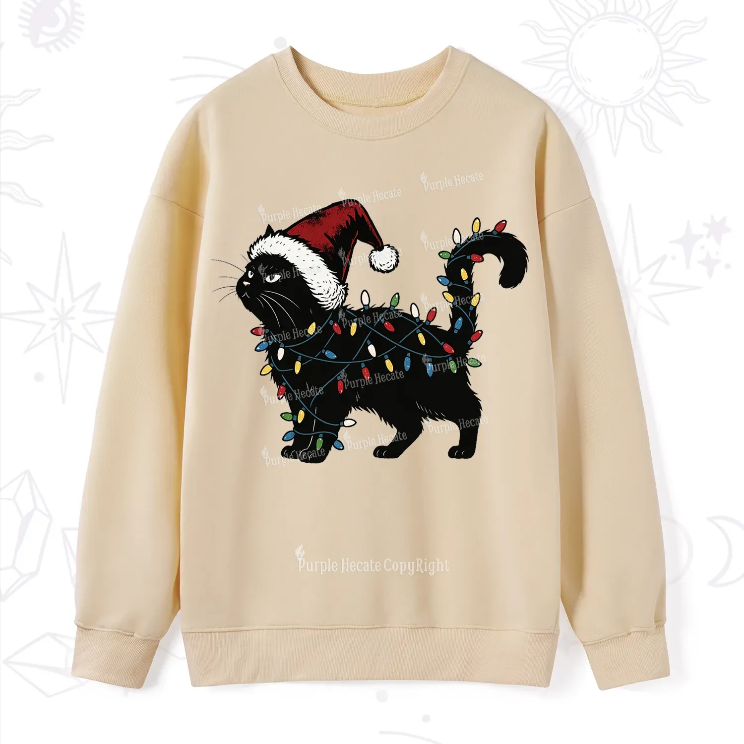 Purplehecate Cute Cat Christmas Sweatshirt
