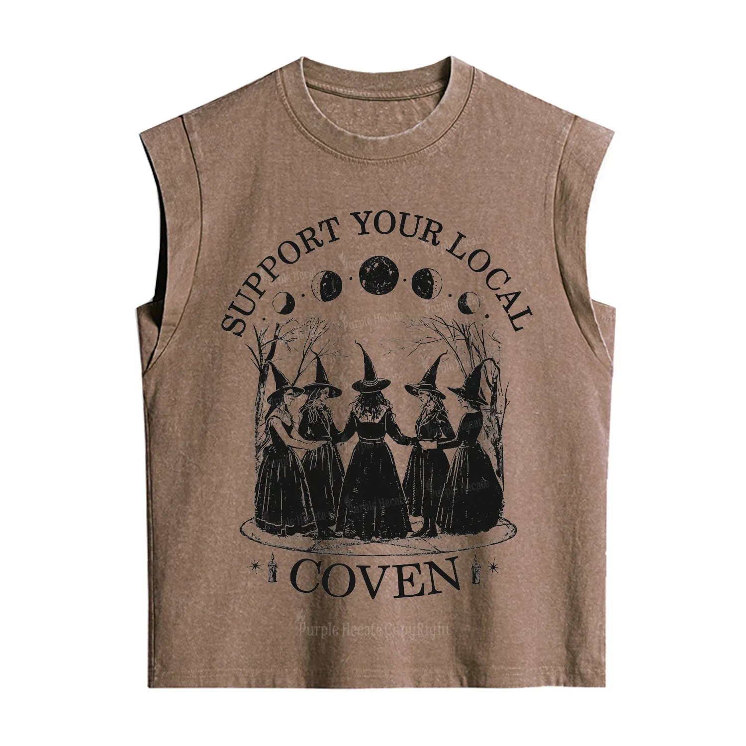 Purplehecate Support Your Local Coven Vintage Washed Tank