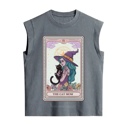 Purplehecate The Gothic Cat Mom Tarot Vintage Washed Tank