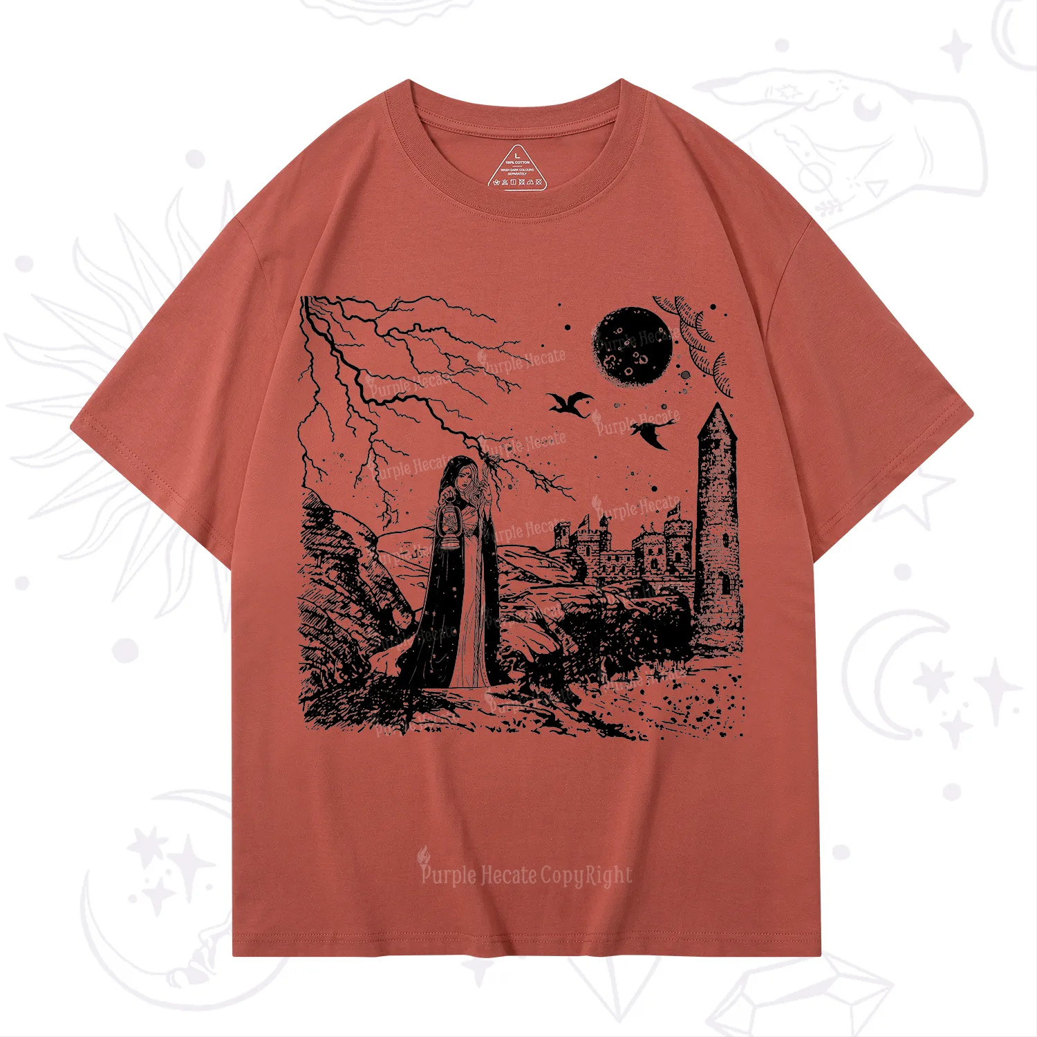 Purplehecate Black Moon Witch Spell Casting T-Shirt