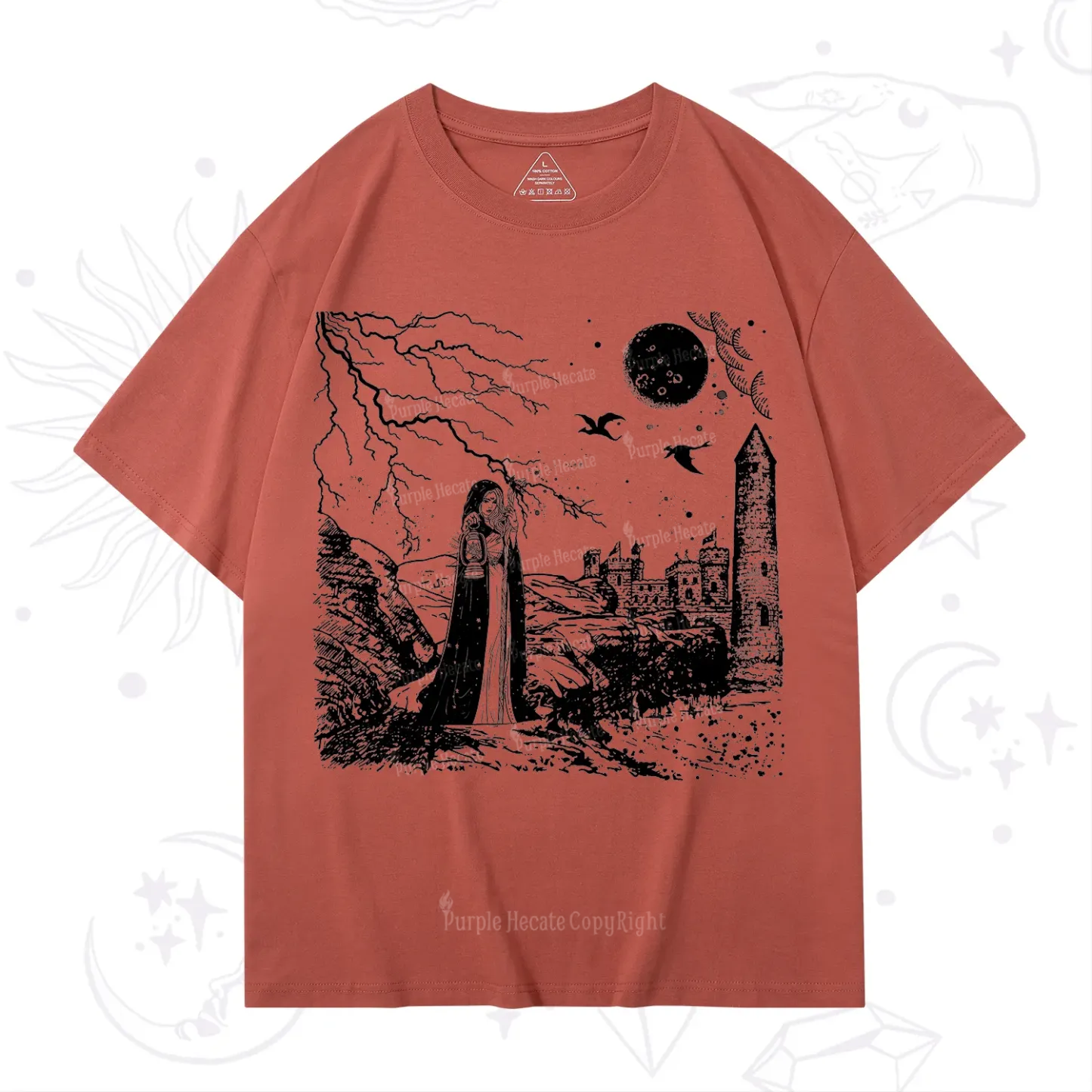 Purplehecate Black Moon Witch Spell Casting T-Shirt