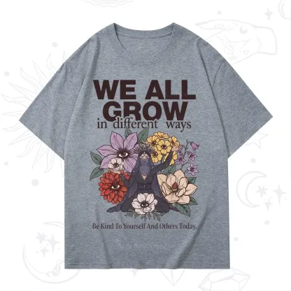 Purplehecate We All Grow Different Ways Floral T-Shirt