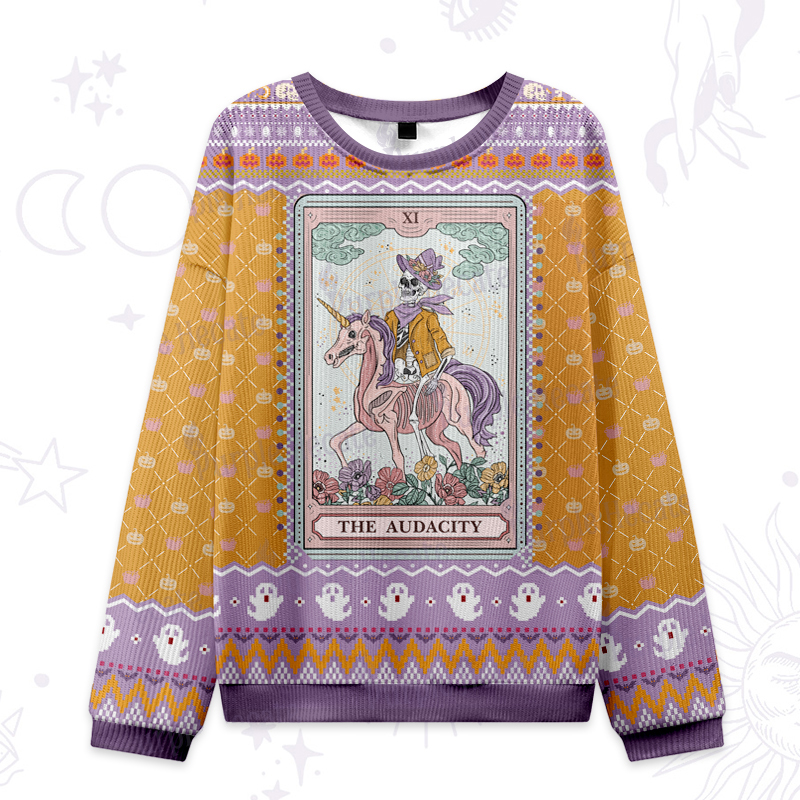 Purplehecate The Audacity Tarot Card Ugly Halloween Sweatshirts