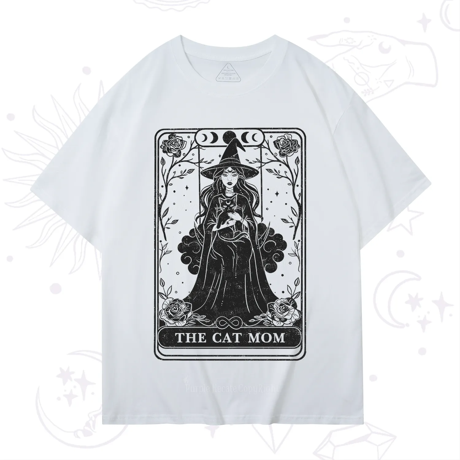 Purplehecate The Witch Cat Mom Tarot T-Shirt