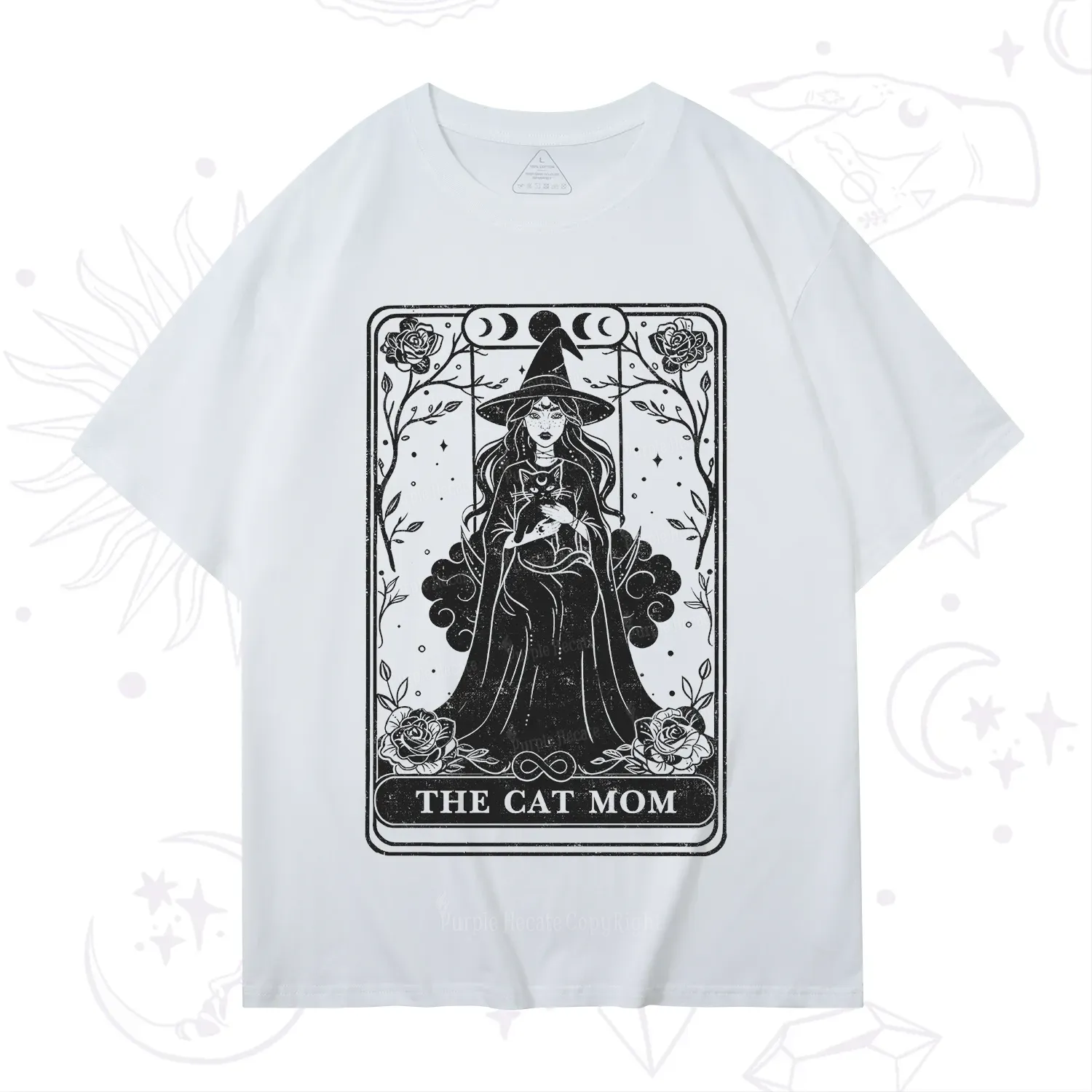 Purplehecate The Witch Cat Mom Tarot T-Shirt