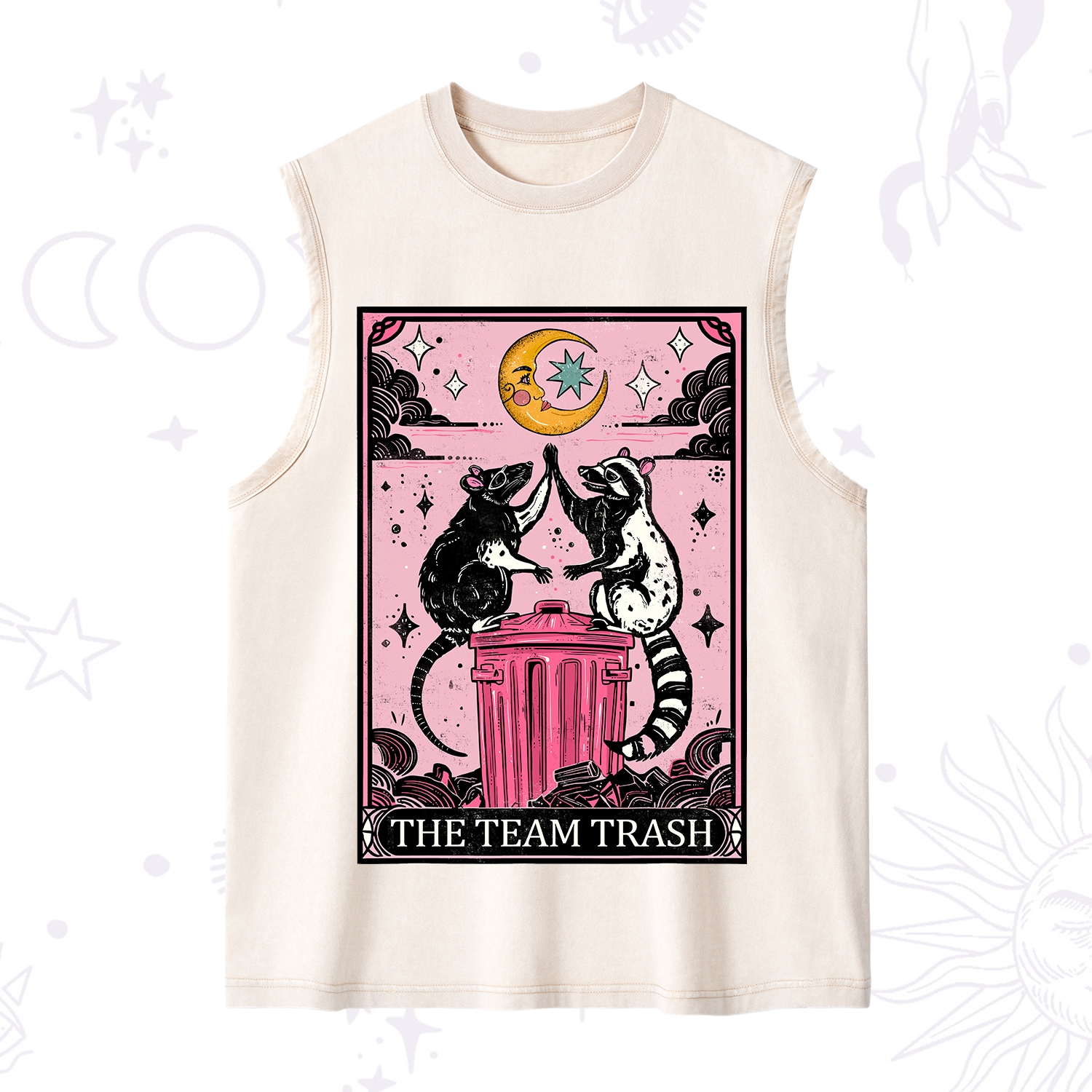 Purplehecate The Team Trash Opossum tarot Washed Tank