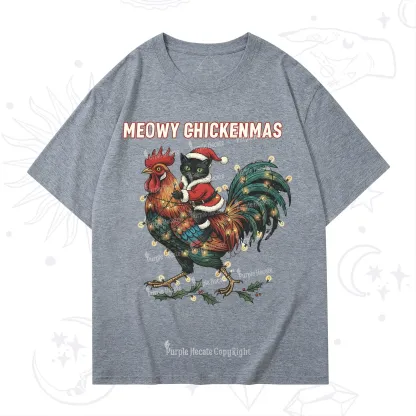 Purplehecate Meowy Chickenmas Christmas T-Shirt