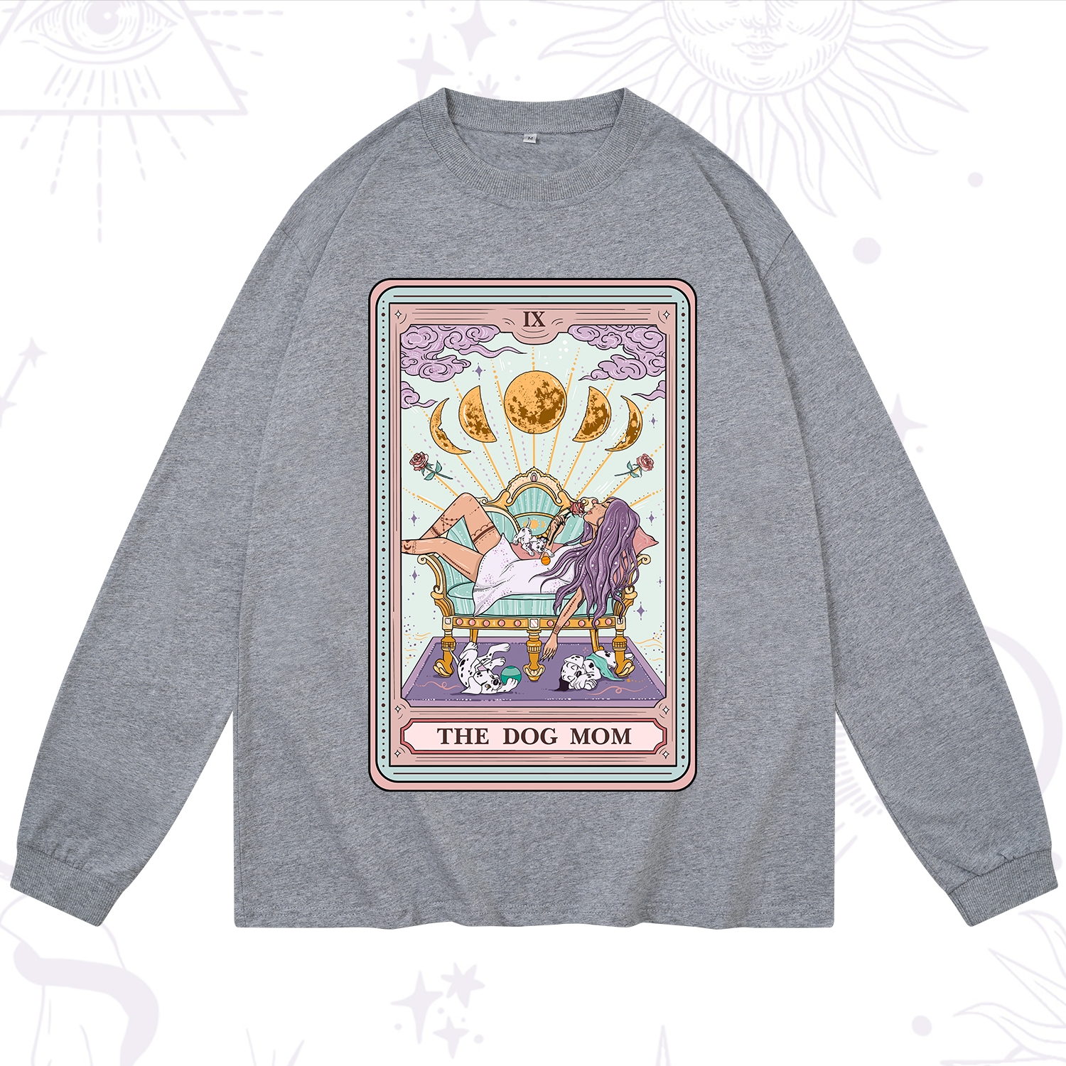Purplehecate The Dog Mom Tarot Card Long Sleeve T-Shirt