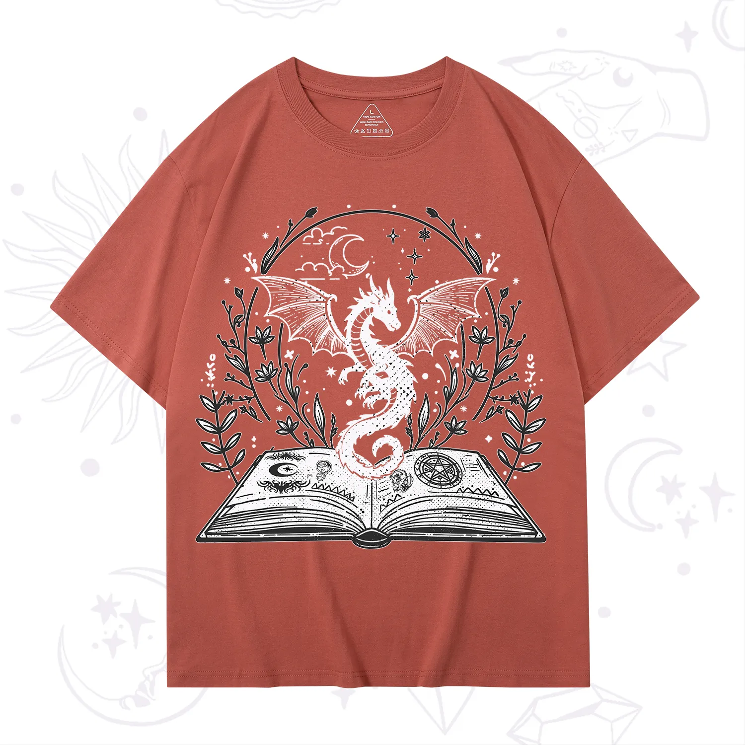 Purplehecate Magical Book Dragon Fantasy T-Shirt