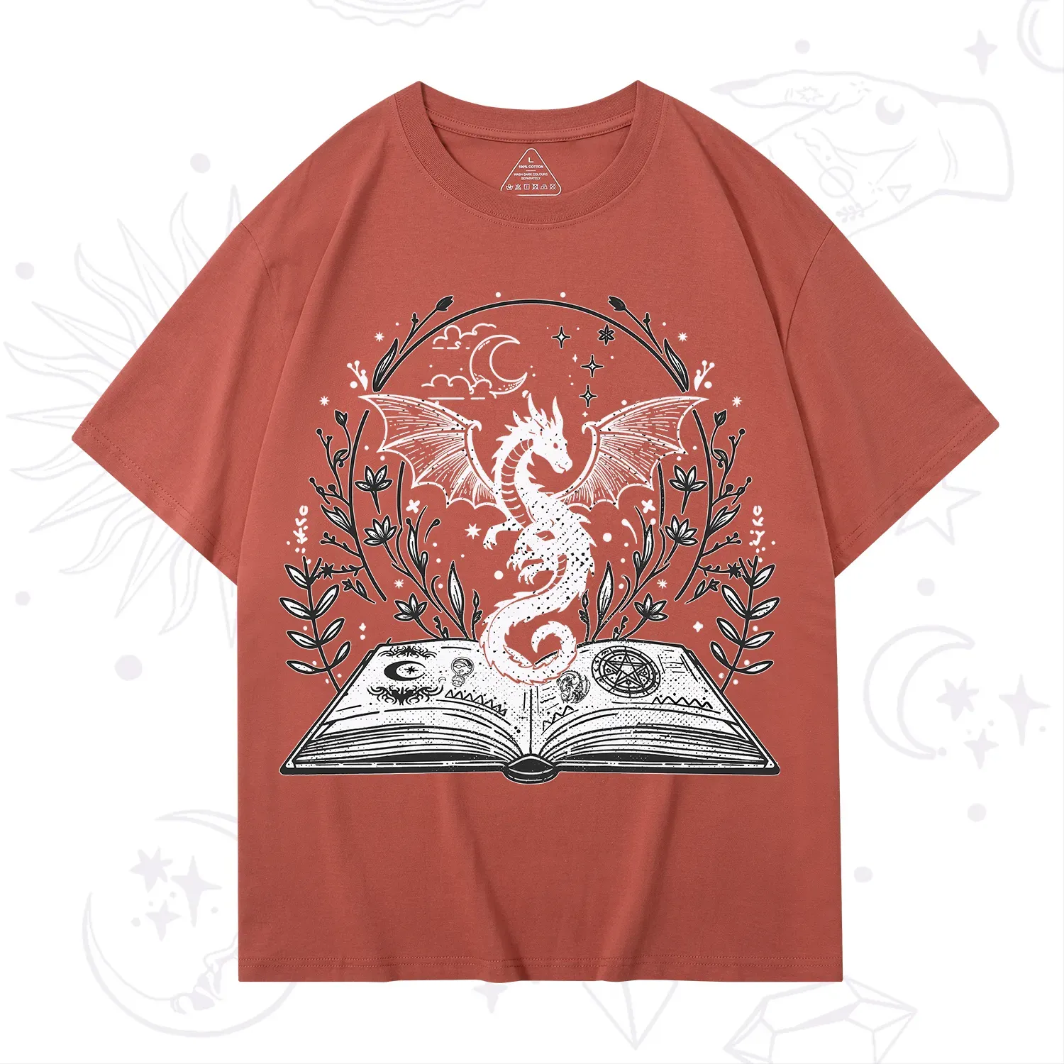 Purplehecate Magical Book Dragon Fantasy T-Shirt