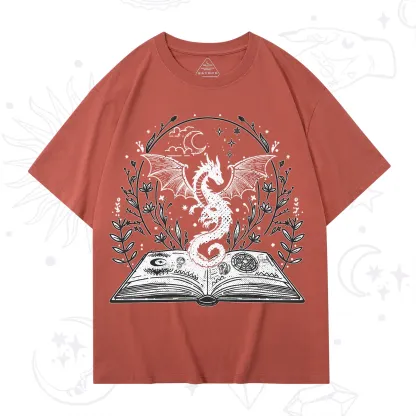 Purplehecate Magical Book Dragon Fantasy T-Shirt
