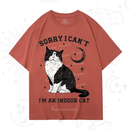 Purplehecate Sorry I Can't Go I'm an Indoor Cat T-Shirt