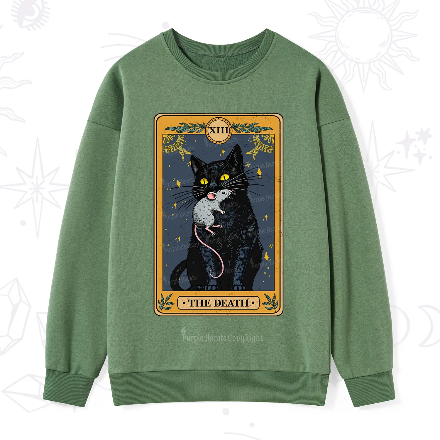 Purplehecate The Death Tarot Cat Sweatshirt