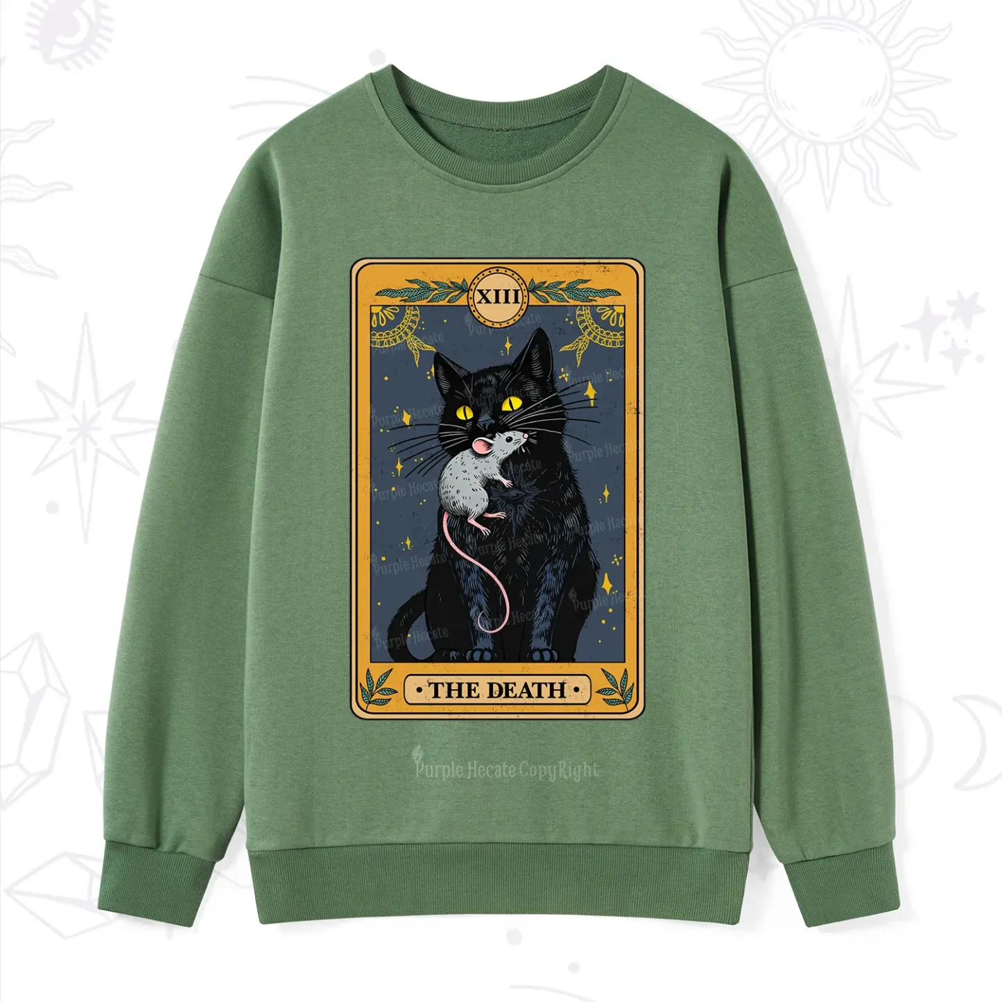 Purplehecate The Death Tarot Cat Sweatshirt