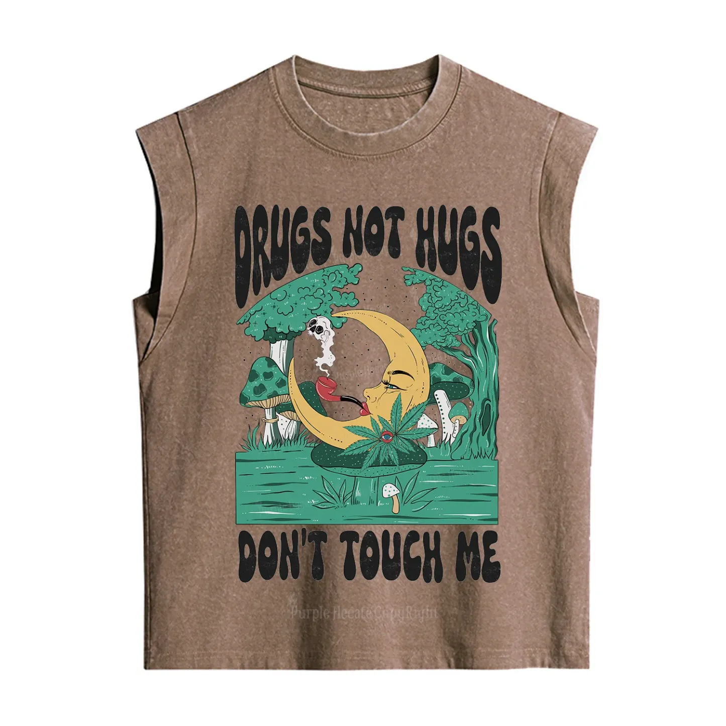 Purplehecate Drugs Not Hugs Don't Touch Me Vintage Washed Tank