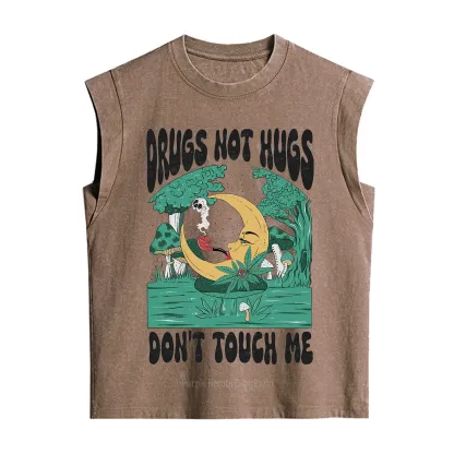 Purplehecate Drugs Not Hugs Don't Touch Me Vintage Washed Tank