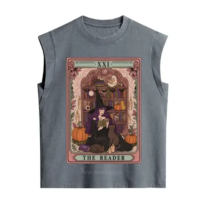 Purplehecate The Reader Tarot Bookish Witch Vintage Washed Tank