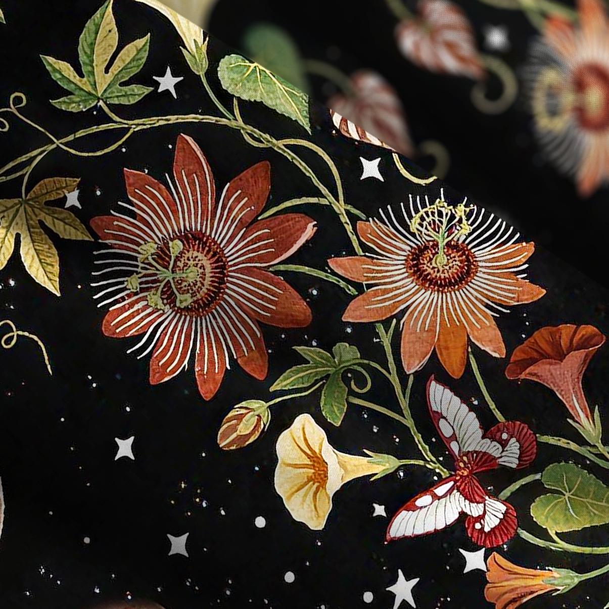 Purplehecate Moon Phase Floral Wide Straps Maxi Dress