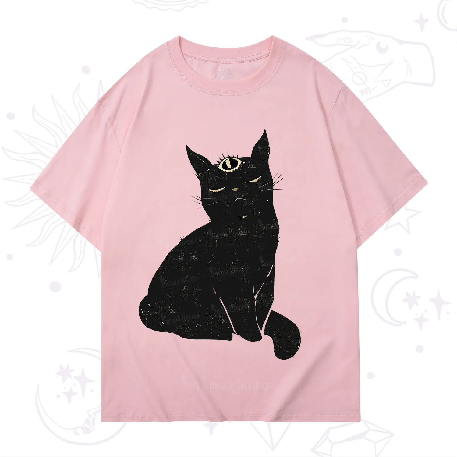 Purplehecate Third Eye Black Cat T-Shirt