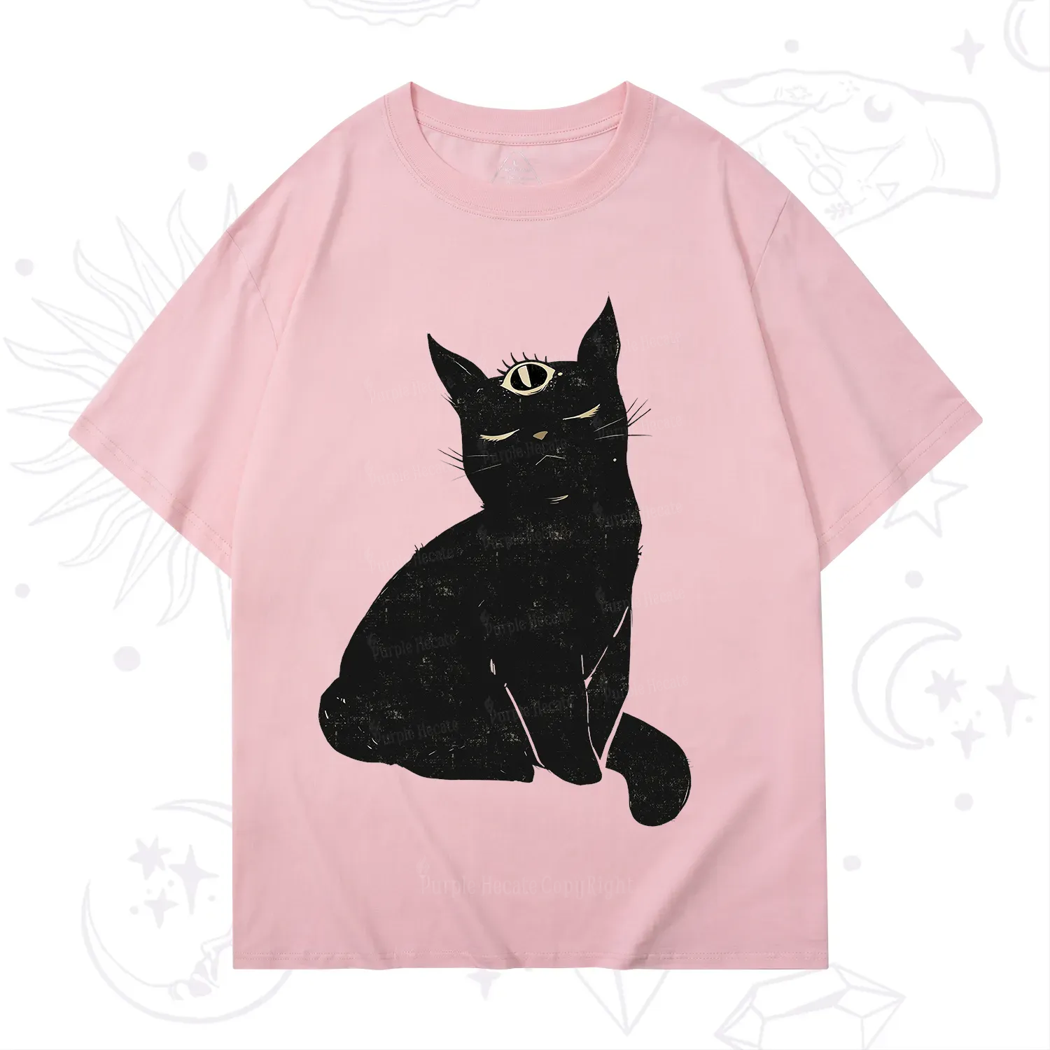 Purplehecate Third Eye Black Cat T-Shirt