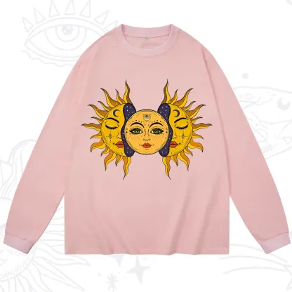 Purplehecate Celestial Twin Suns Long Sleeve T-Shirt