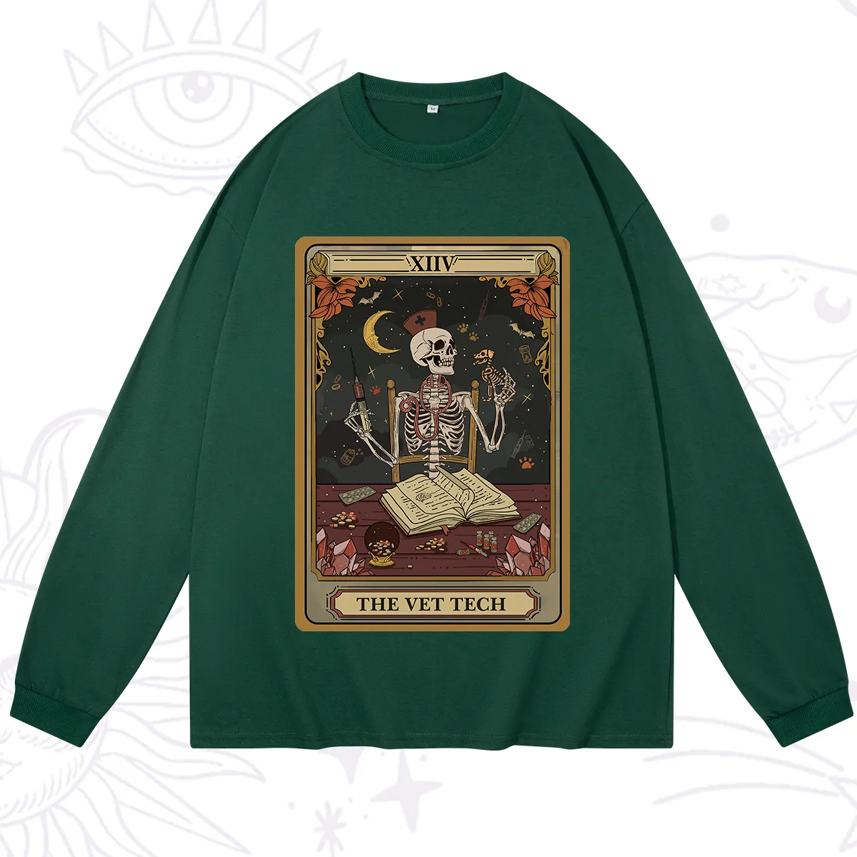 Purplehecate The Vet Tech Skeleton Tarot Long Sleeve T-Shirt