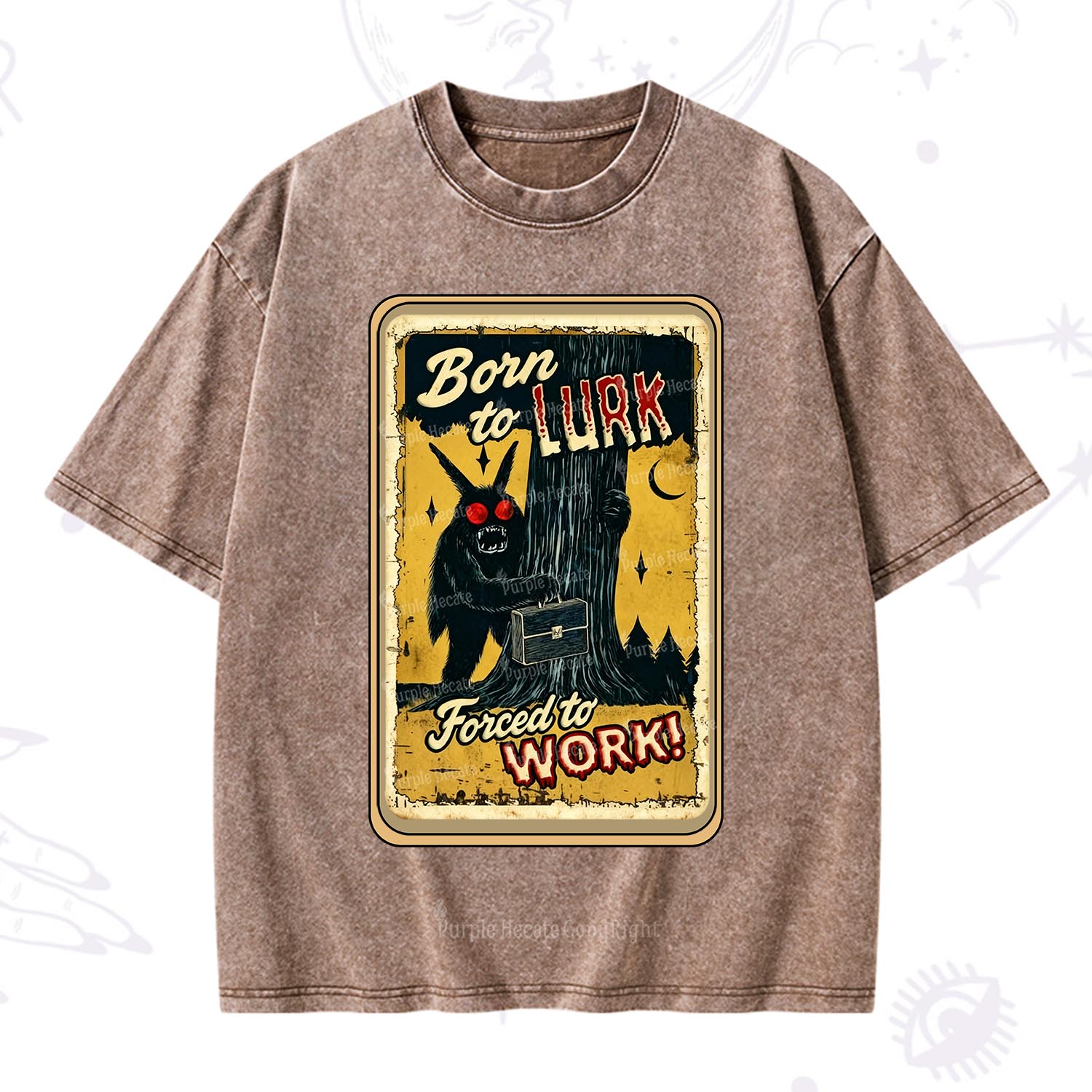 Purplehecate Cryptid Mothman Horror Washed T-Shirt