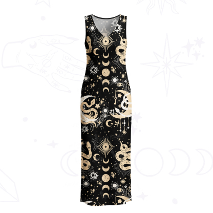 Purplehecate Divine Serpent Under the Moon Crochet Knit Maxi Dress