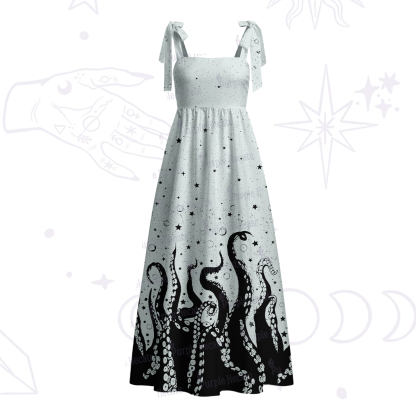 Purplehecate Tentacles of the Deep Tie Shoulder Maxi Dress