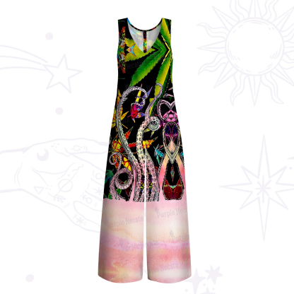 Purplehecate Ombre Octopus Glitter Tentacles Wide Leg Jumpsuit